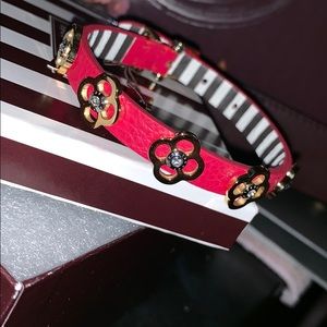 NWT HENRI BENDEL PINK PETAL BRACELET W/ STRIPES